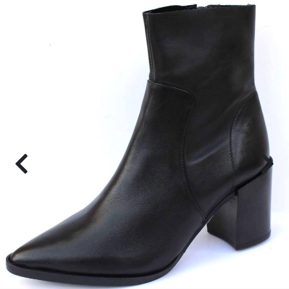 Elegant Black Leather Ankle Booties